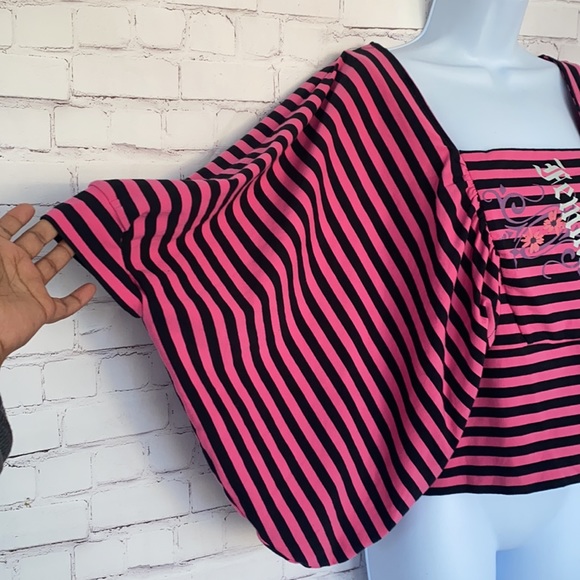 Mecca Femme striped bat sleeve top size large - Picture 3 of 11